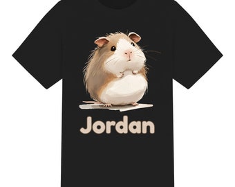 T-shirt enfant unisexe personnalisé aquarelle mignon cochon d'Inde. Garçons Filles. Pour les 1 à 12 ans. 6 couleurs 100 % coton. Cadeau d'anniversaire de Noël