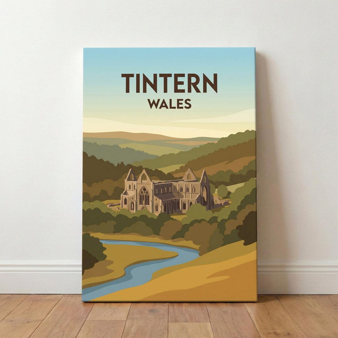 Tintern, Wales - Wye Valley Romance Travel Poster: Tintern Abbey and ...
