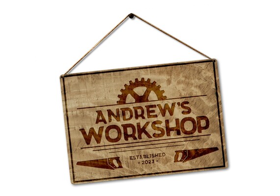 Cadeau Plus Plaque Métal Personnalisée Garage - Plaque Garage Papa, Plaque Metal Vintage, Deco Garage Vintage, Cadre Papa Personnalisé, Garage Metal Papy (Modèle #4