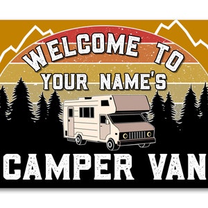 Personalised Motorhome Campervan Sign METAL Plaque. Camping Holiday Caravan Gift. Indoor / Outdoor Travel Gift Gran Grandad Mum Dad Caravan