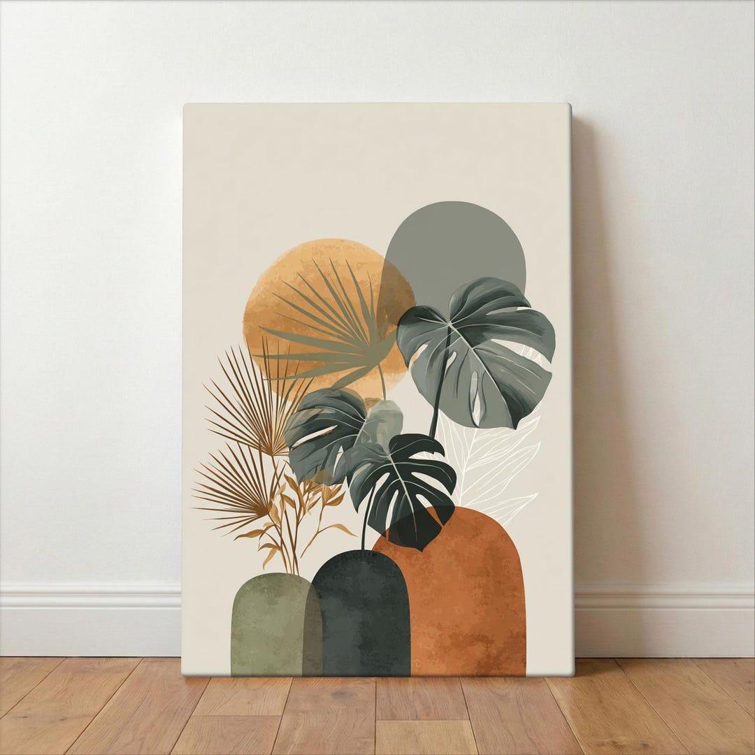 Botanical Abstract Wall Art Home Decor — Scandinavian Mid Century ...