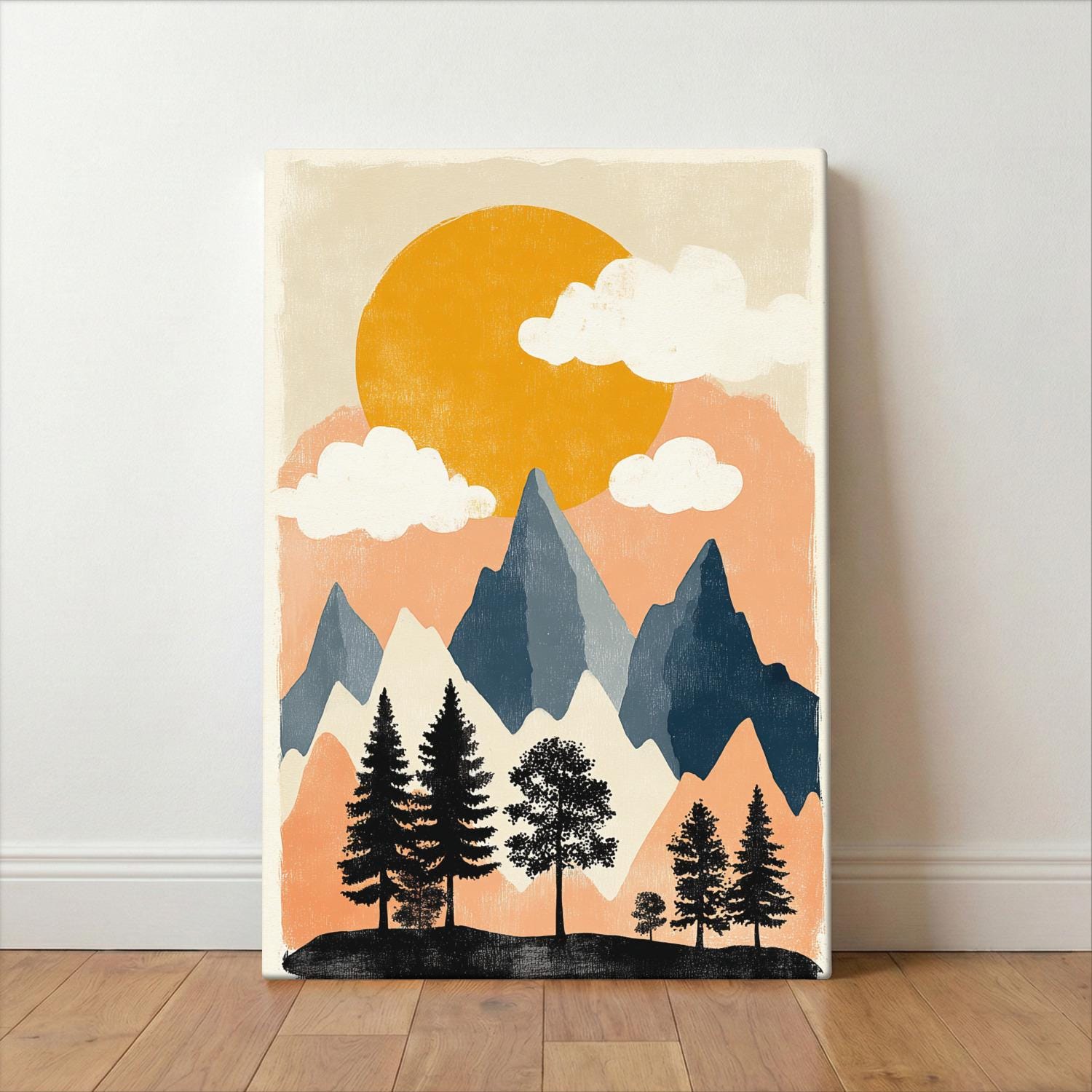 Minimalist Nordic Mountain Range Wall Art — Scandinavian Home