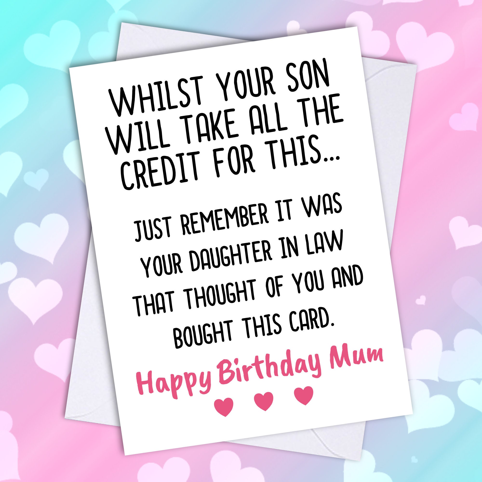 Funny Humour Mum Birthday Card. Daughter in Law Son. Whilst - Etsy Funny Humour Mum Birthday Card. Daughter in Law Son. Whilst - Etsy