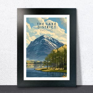 Der Seenplatte, England. Vintage Reise Poster Wand Kunst Druck. Malerische Wahrzeichen. Wohndekor