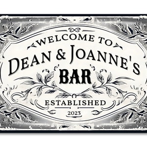 Personalised Vintage Bar Sign METAL Plaque Cocktail Whisky Jack Morgan Daniels Rum Home Pub Outdoor Shed Man Cave.