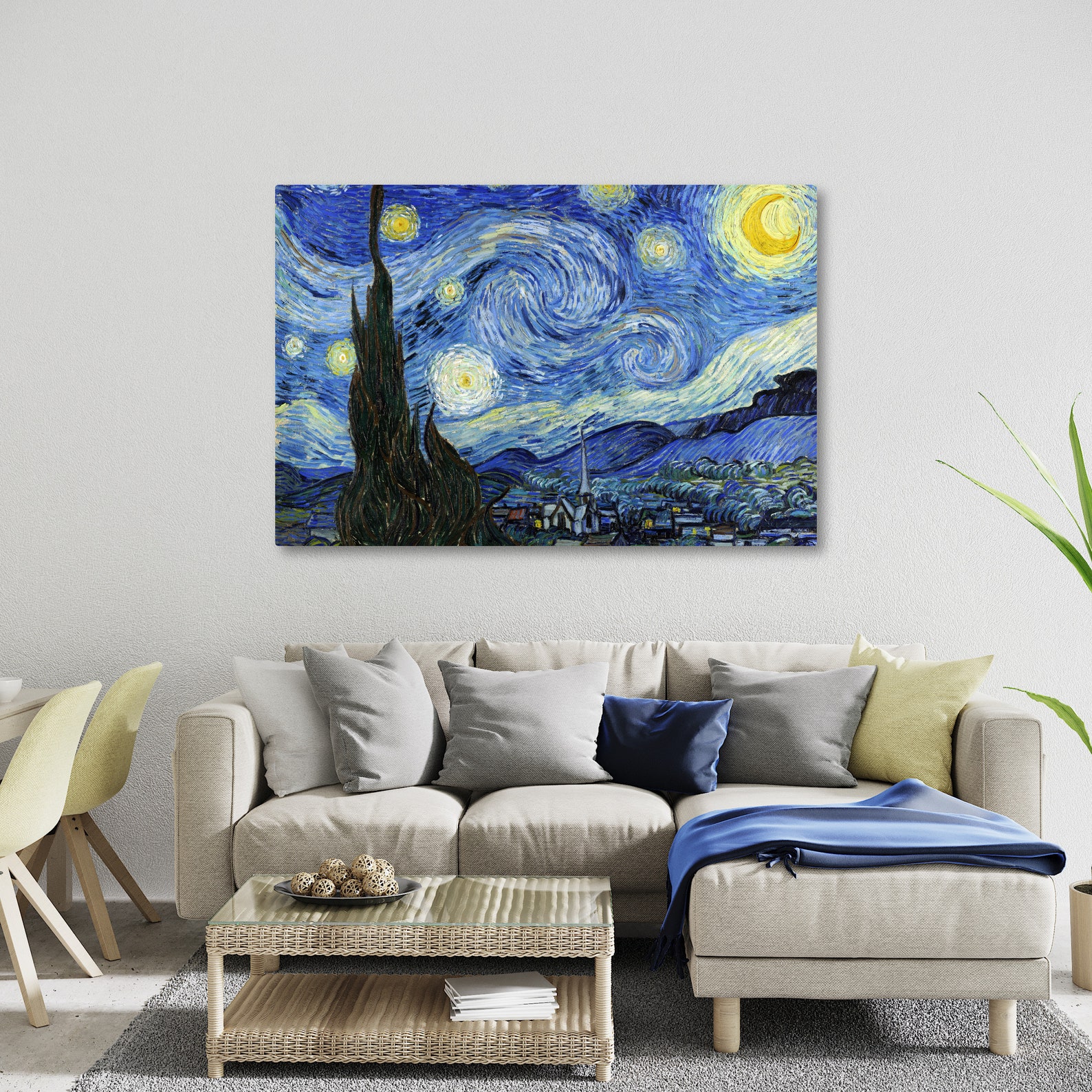 Vincent Van Gogh the Starry Night Canvas Wall Art Picture Print Artwork ...
