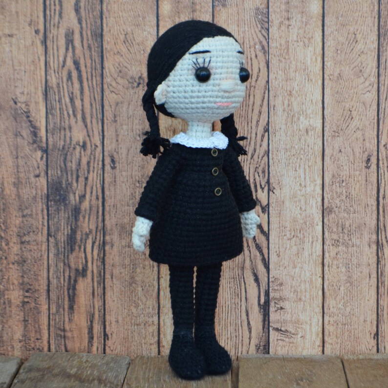 PATTERN Crochet doll Wednesday Addams Сrochet gothic doll Etsy