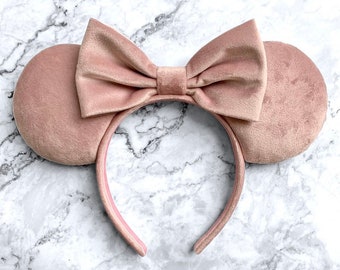Blushing Piglet Velvet Mouse Ears Headband