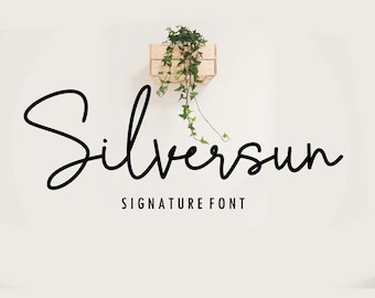 Silversun - Handwritten Signature Script Font, Cursive Font, Cricut Font, Fonts for Cricut, Procreate Font, Modern Font