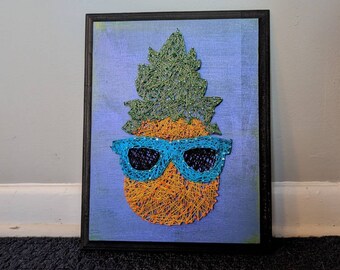 Cool pineapple with sunglasses