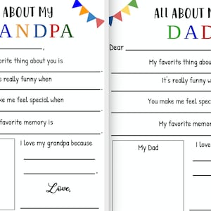 DESCARGA INSTANTÁNEA- Para colorear el Día del Padre imprimible, todo sobre mi papá / abuelo