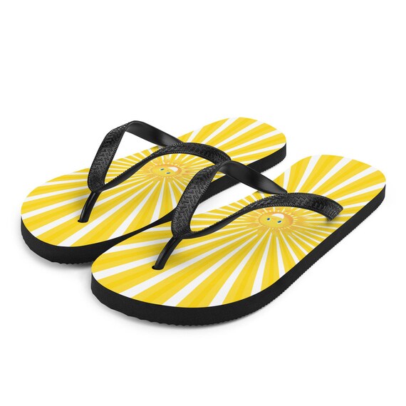 Black and yellow flip flops outlet