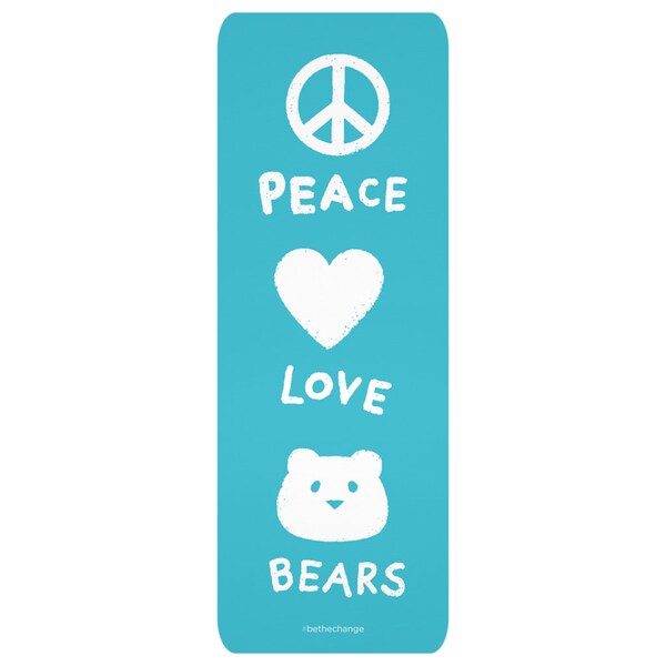 Peace Love Bears Yoga Mat | Cute Yoga Mat For Kids | Fun Exercise Mat | Yoga Gift Idea | Kids Play Mat | Fitness Gift for Children