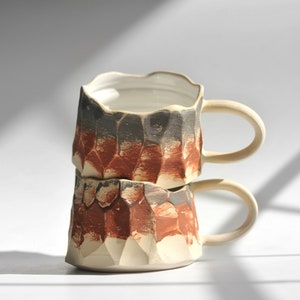 7 oz Handmade Ceramic Mug Set, Pottery Mug Set, Stoneware Coffee/Tea Mugs, Coffee Lovers Gift, Unique Gifts for Mom