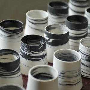 5 Unzen handgefertigte Porzellan Espresso Tassen Set, marmorierte Kaffeebecher, japanische Keramik, Geschenk für ihre Tasse, Geschenk für den besten Freund Bild 1