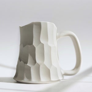 14 oz / 20 oz White Stoneware Mug, Large Coffee/Beer/Tea Mug, Handmade Ceramic Mug, Coffee Lover Gift, Unique Gifts for Christmas