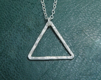 Triangle Geometric Necklace with silver pendant | Minimal design