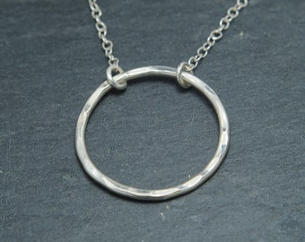 Circle Geometric silver Necklace | Minimal design | Silver Pendant