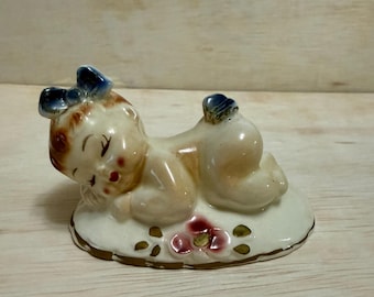 1950er Jahre Vintage Josef Originals Porzellan| Hergestellt in Japan |Selten| Baby schläft