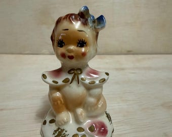 Muñeca de porcelana Josef Originals de los años 50 / fabricada en Japón / Rara / Niña con cinta