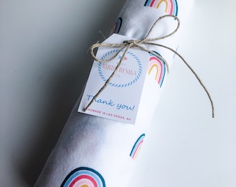 Rainbow Cotton Flannel Unpaper Towels: Reusable Kitchen Roll, Set of 10