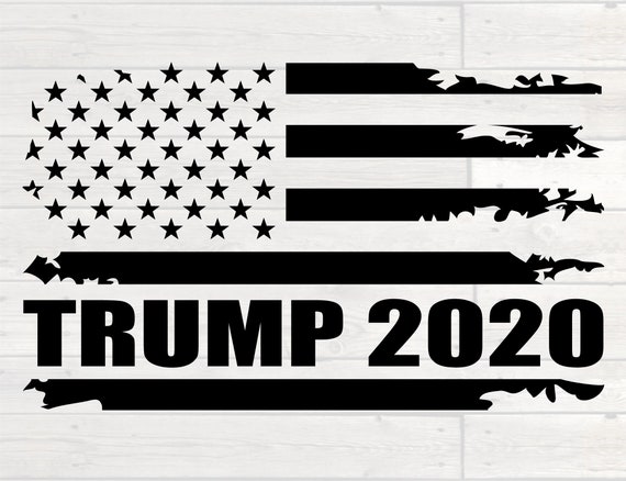 Download Trump 2020 American Flag Distressed Vintage Silhouette ...