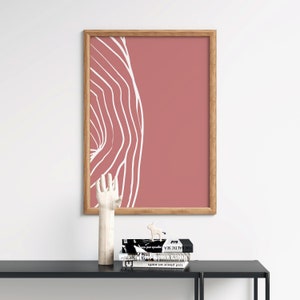 Blush Mauve Abstract Print, Minimalist Line Art Print, Printable Art, INSTANT DOWNLOAD, Modern Poster, Painting Pink White Australian Home