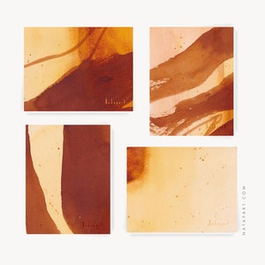 ABSTRACT card set/ watercolor card set, Modern Greeting Cards Pack Set 4, Fine Art Note Cards, Abstract Card Pack, Watercolor Print Cards A6