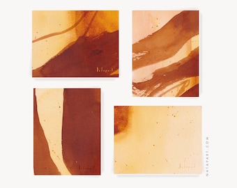Watercolor Card Set: Abstract Fine Art Note Cards, Set of 4