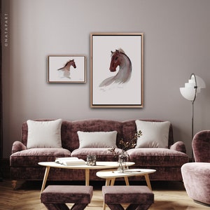 Pferd Malerei, Tierkunst, Pferd Aquarell Kunstdruck, Pferdewandkunst, Reiterkunst, Tierdruck, Tierplakat