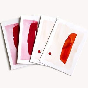 Australian Postcard Uluru Modern Greeting Cards Pack Set of 4, Fine Art Note Cards, Abstract Postcard, Watercolor Terracotta Print Cards A6
