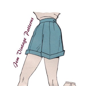 1954 shorts - vintage sewing pattern - 1950s  - 50s - pdf digital download - sportswear - summer