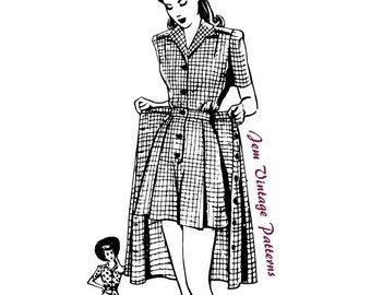 1940s beachwear set - vintage sewing pattern - 40s - pdf digital download - playsuit - summer