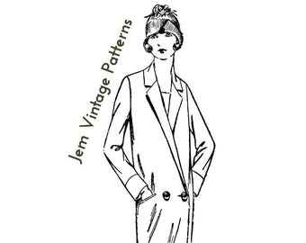 1920s smart coat - vintage sewing pattern - 1920s - 20s - pdf digital download - women's suit - vintage coat - vintage outerwear