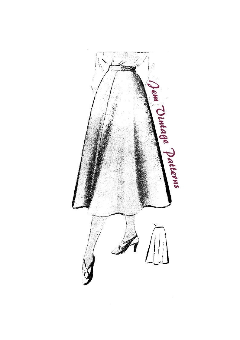 1940s Sewing Patterns – Dresses, Overalls, Lingerie etc 1940s skirt - vintage sewing pattern - 40s - panel skirt $5.93 AT vintagedancer.com