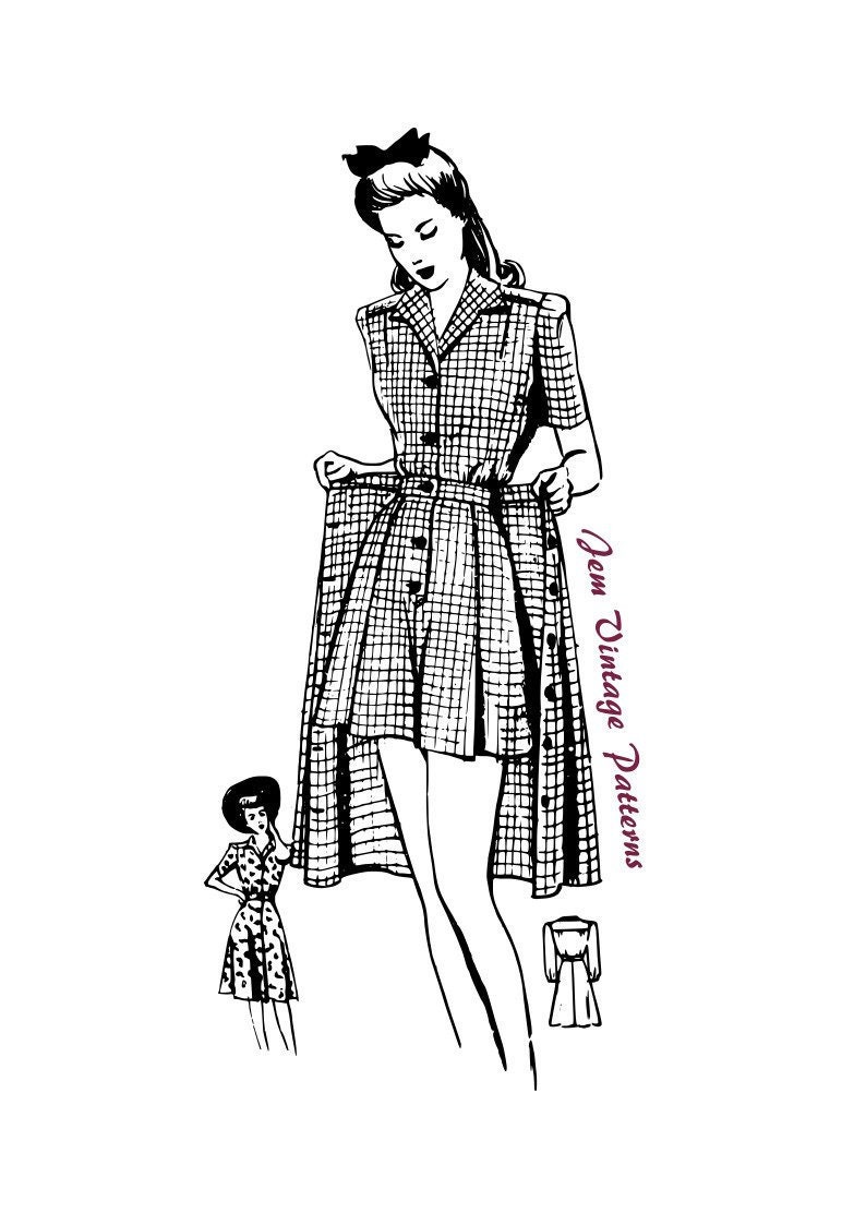 1940s Sewing Patterns – Dresses, Overalls, Lingerie etc 1940s beachwear set - vintage sewing pattern - 40s - pdf digital download - playsuit - summer $15.65 AT vintagedancer.com