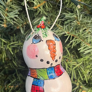 Snowman Gourd Ornament