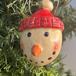 Snowman Gourd Ornament