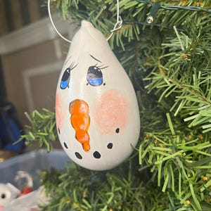 Snowman Gourd Ornament