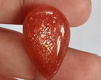 Oranger Sonnenstein Cabochon: Geschliffener Edelstein zur Schmuckherstellung