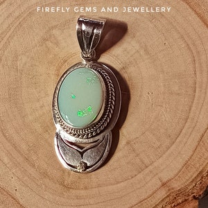 Ethiopian Opal 925 Sterling Silver Pendant - Silver Opal pendant + Free Gift!!
