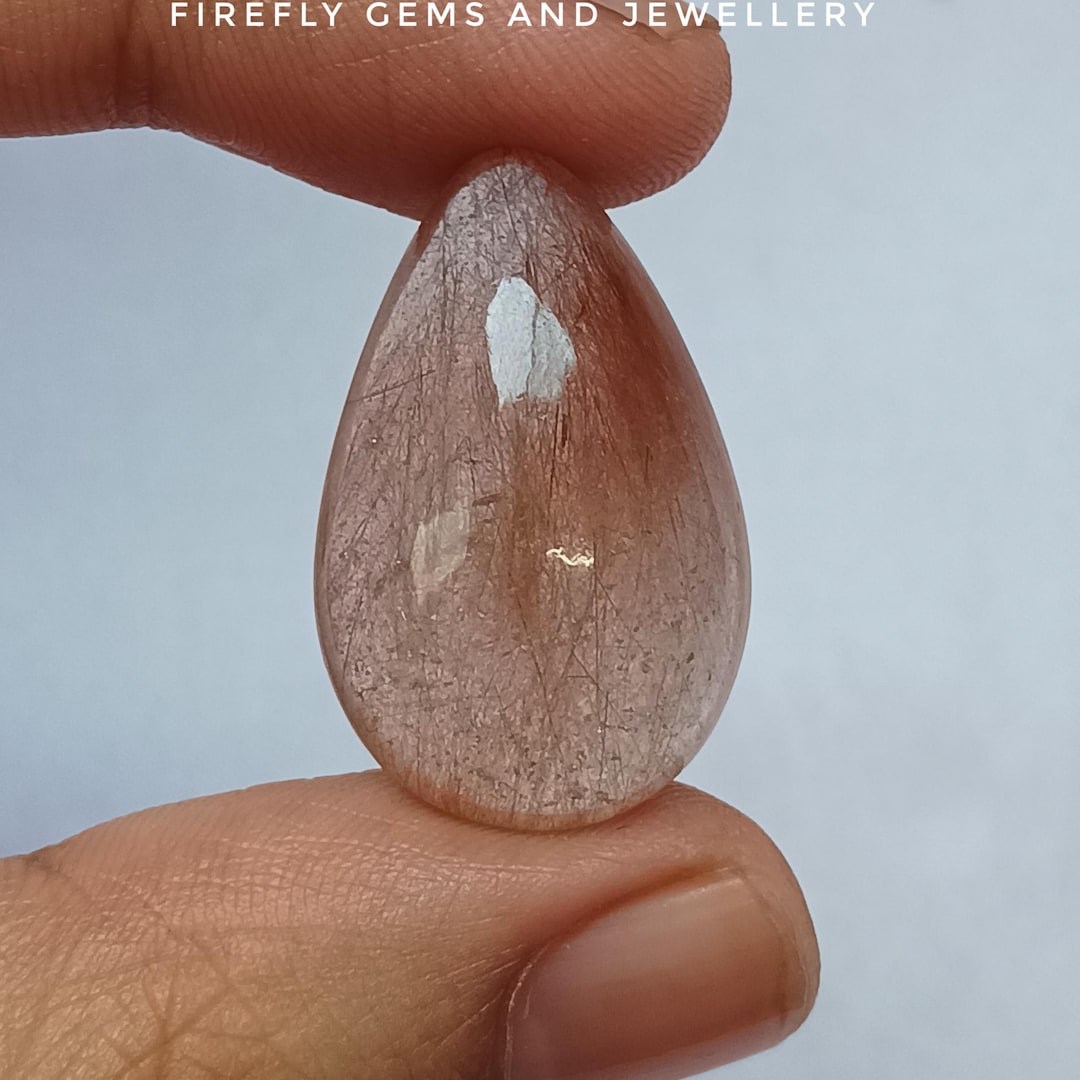 ペアブラウンルチルクォーツカボション：27カラットの天然宝石 - Etsy 日本