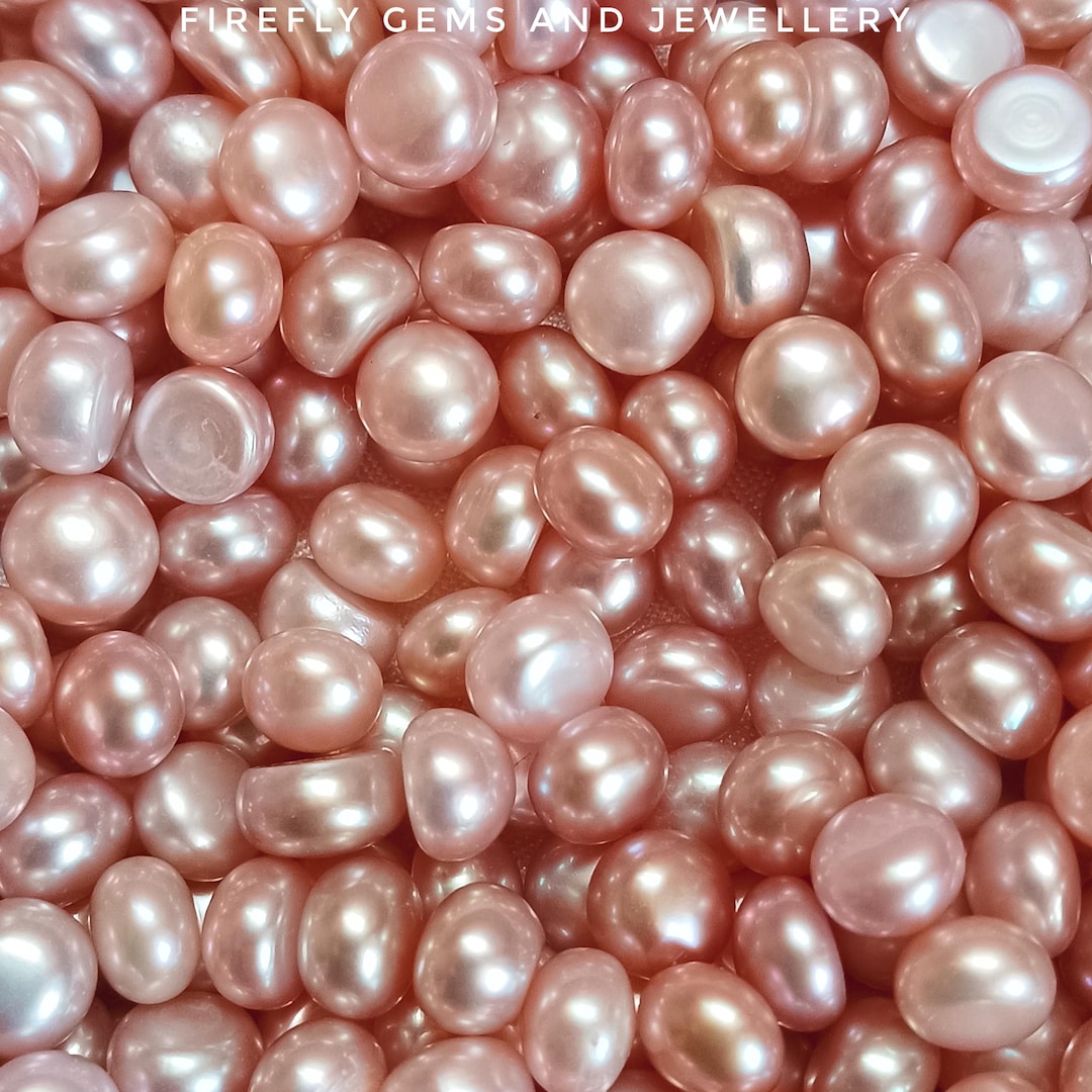 Iridescent Pink Freshwater Pearl Beads: 6mm Loose Gemstone Beads