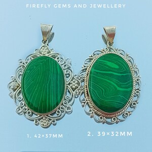 Handmade Natural Malachite Pendant-Filigree Work-Unique Green Gemstone Pendant-Artisan Jewelry for Women-Lightweight Jewelry+Free Gift!!