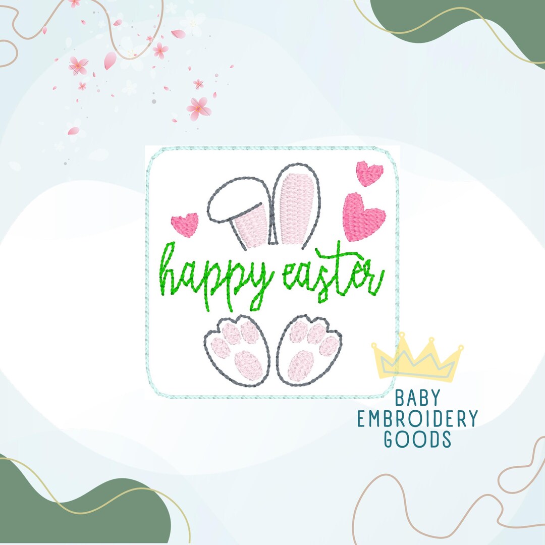 Happy Easter Feltie File 2 Sizes Machine Embroidery Design - Etsy