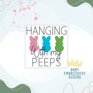 Motif de broderie Machine suspendue avec mon peeps Feltie (téléchargement numérique)