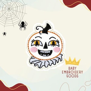 Vintage Pumpkin feltie file  2 sizes Machine embroidery design - In The Hoop file - Digital Download