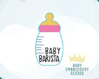 Baby Barista Feltie, diseño de bordado a máquina (archivo digital)