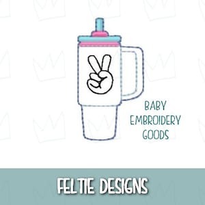 Tumbler PEACE 2 size Feltie File Machine Embroidery Design Pattern Feltie File