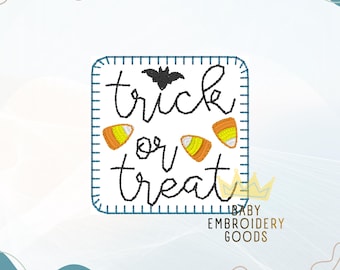 TRICK OR TREAT Feltie Machine Embroidery Design (Digital Download)
